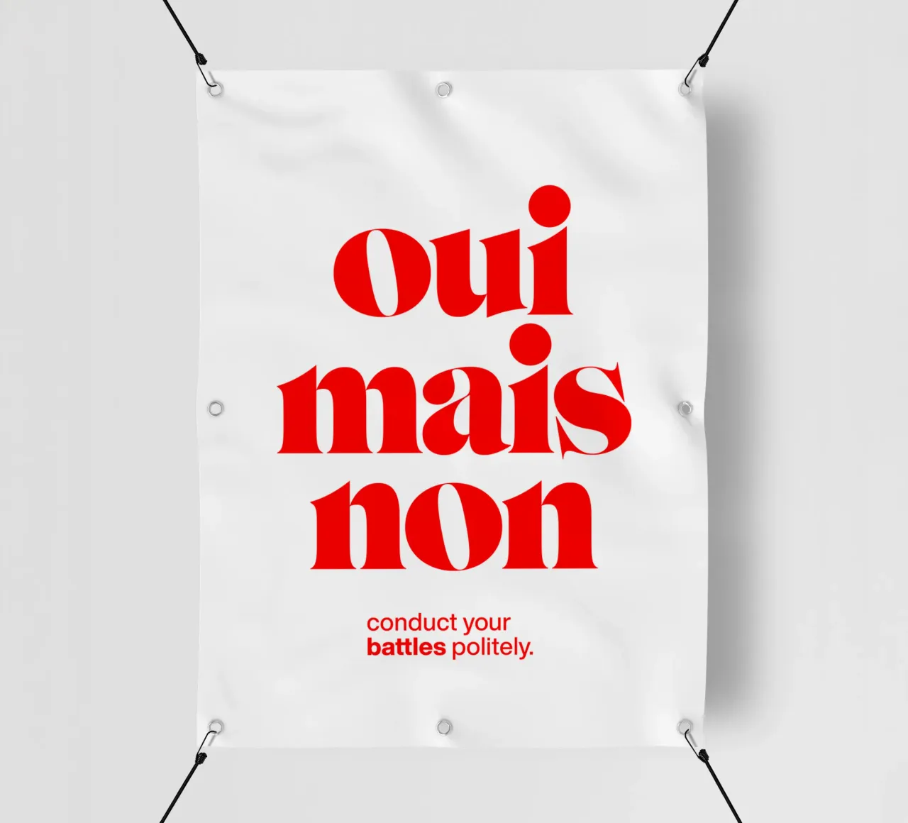 oui mais non statement print: conducete le vostre battaglie con educazione. telo in pvc da The True Type
