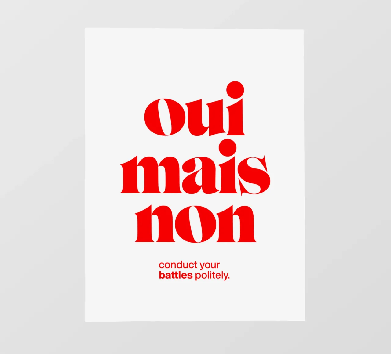 oui mais non statement print: conducete le vostre battaglie con educazione. telo in pvc da The True Type