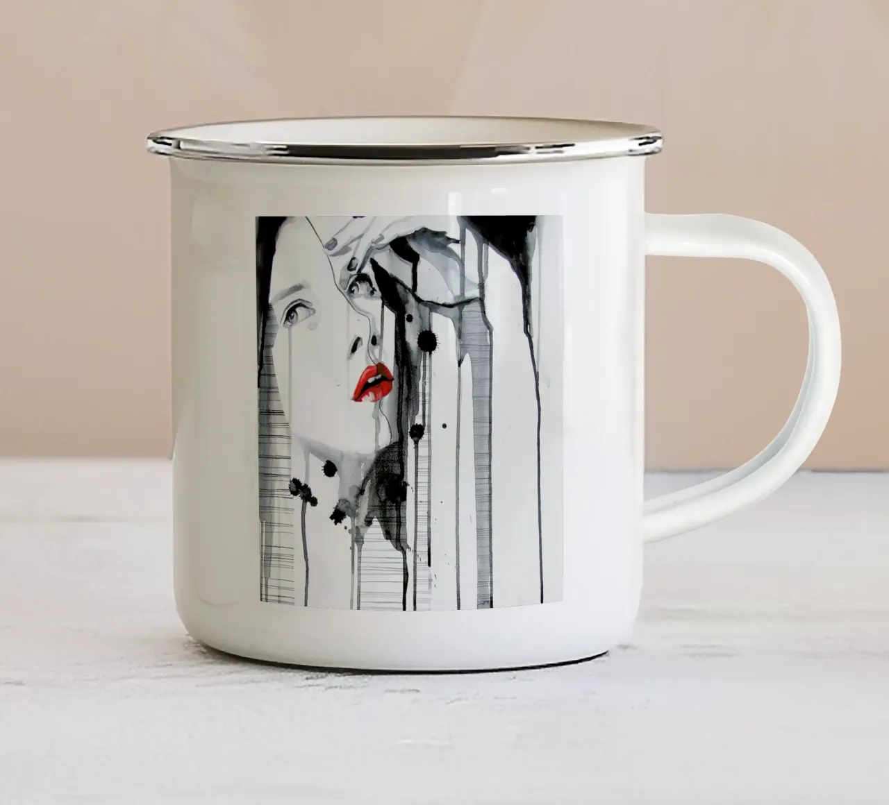 Maybe I'm Wrong Emaille Tasse von Rebekka