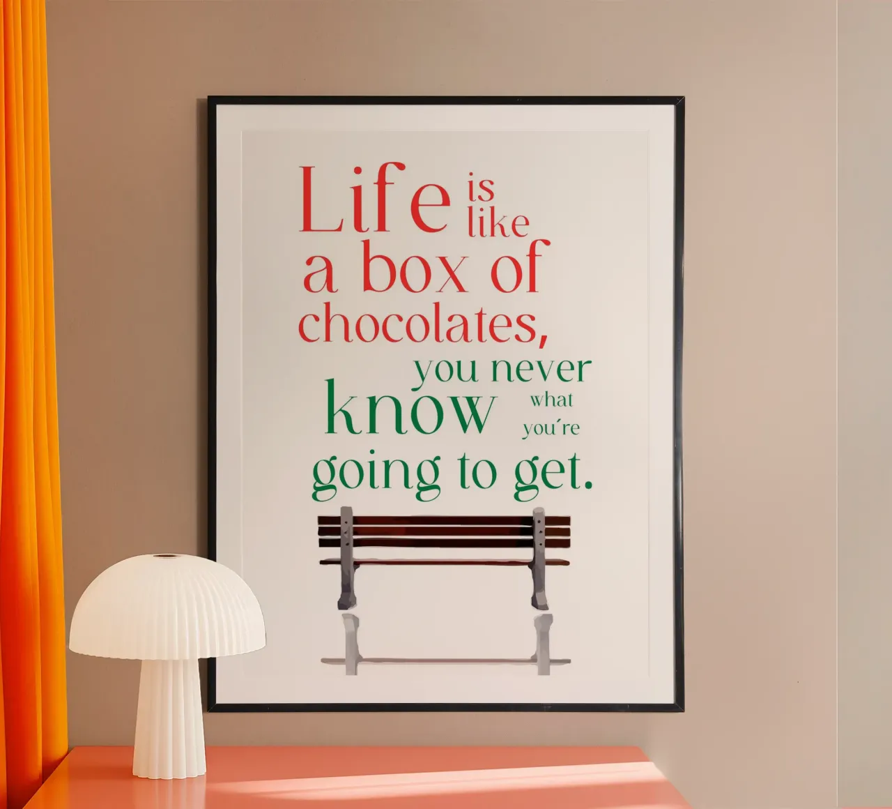 box of chocolates. poster con marco de plástico de ramosashop