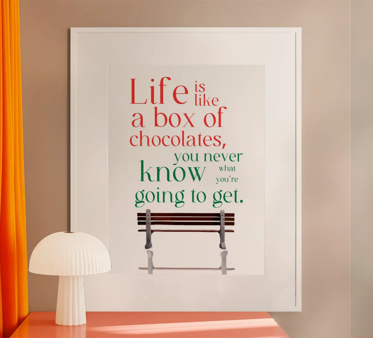 box of chocolates. poster con marco de plástico de ramosashop