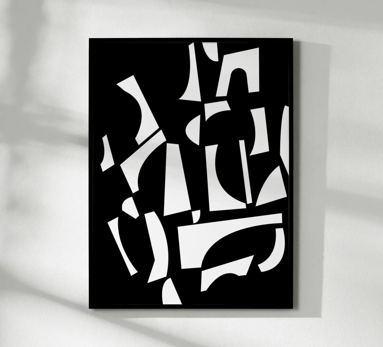 The Joy of Shapes Mono poster with aluminum frame by Kim Hubball Studio
