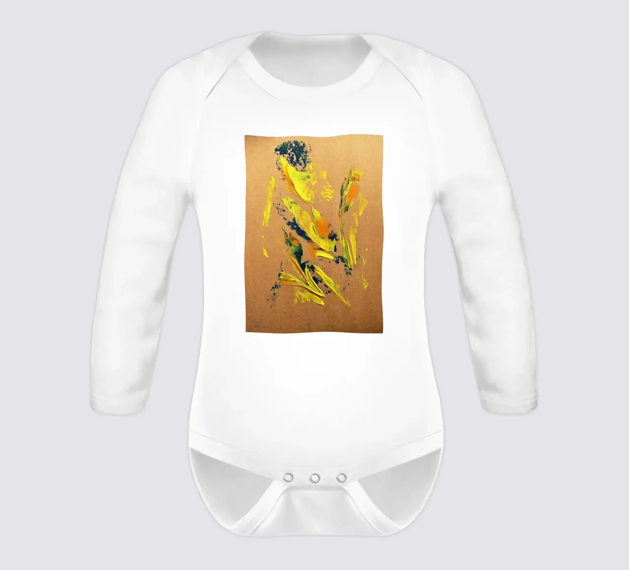 NATURAL STYLE 17 long-sleeve baby romper by Thierry Vobmann Abstract painting
