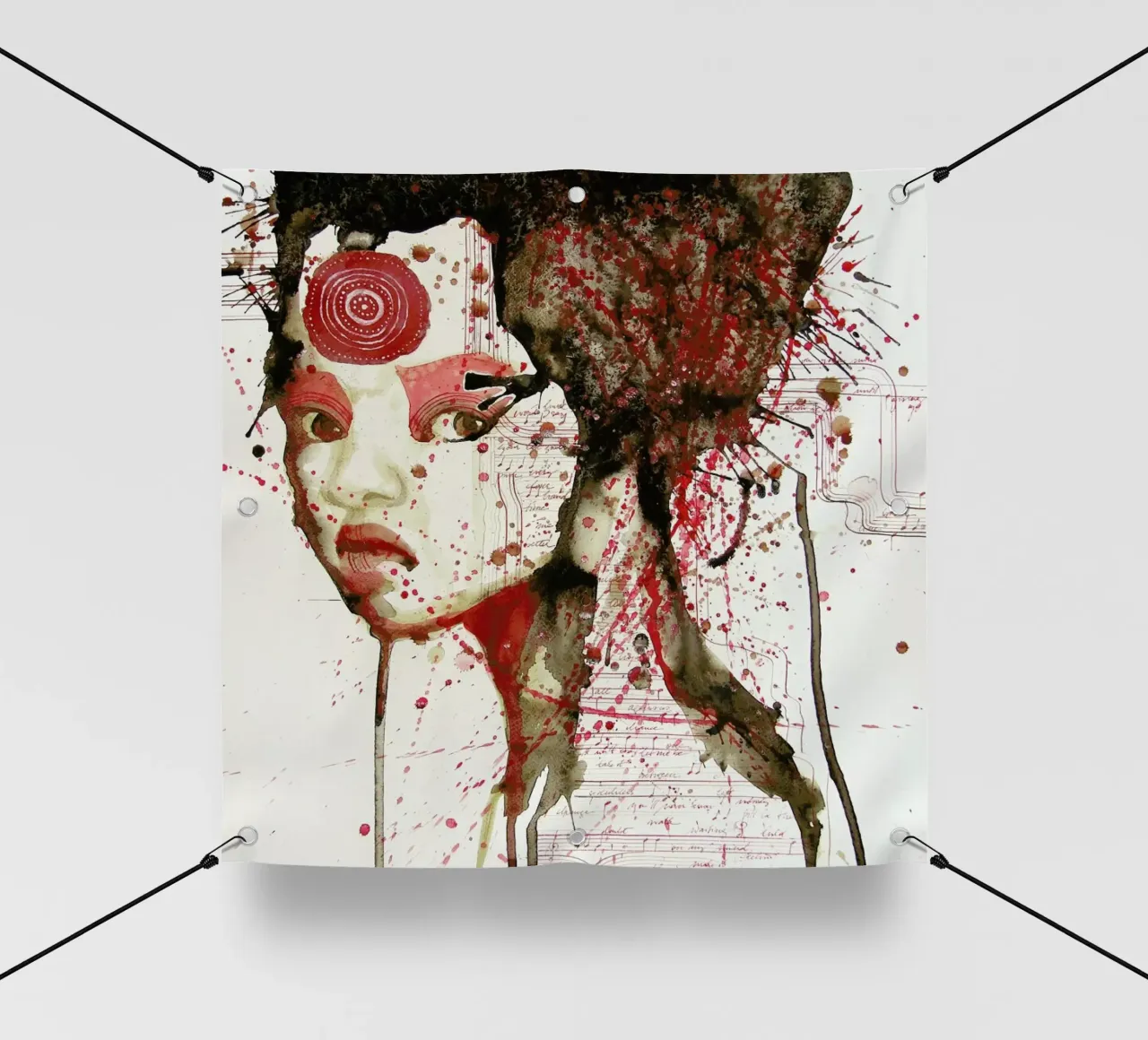Girl with Forehead Tattoo pvc cover by Rebekka