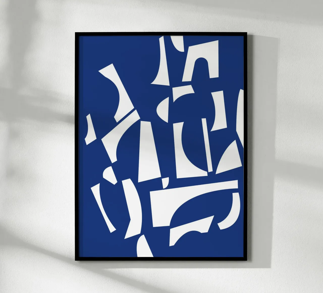 The Joy of Shapes Blue poster with aluminum frame by Kim Hubball Studio
