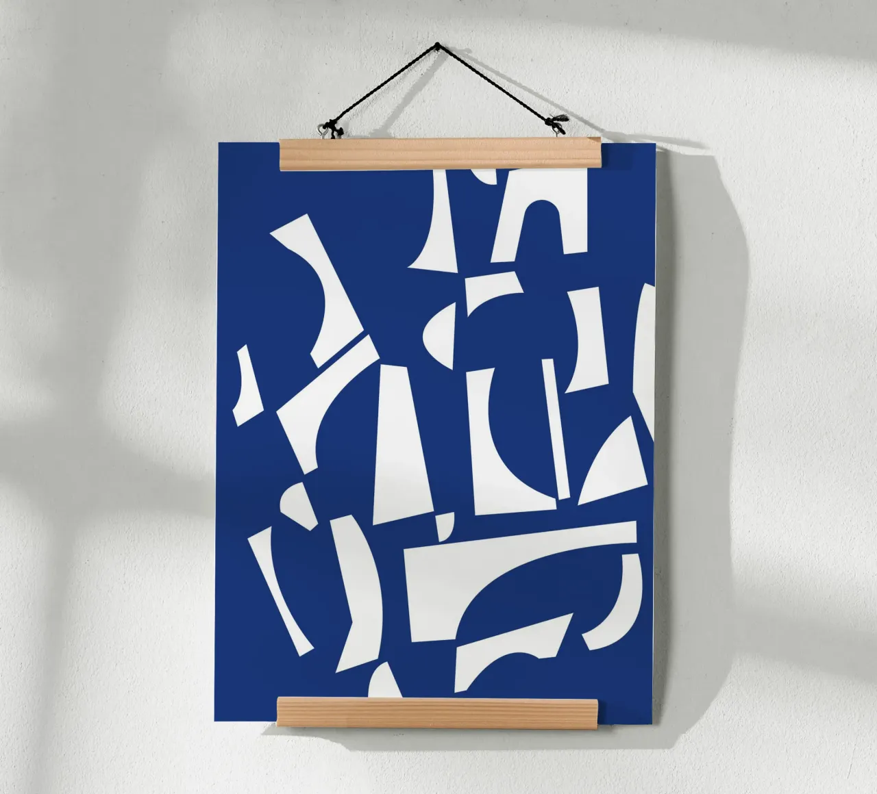 The Joy of Shapes Blue poster with aluminum frame by Kim Hubball Studio