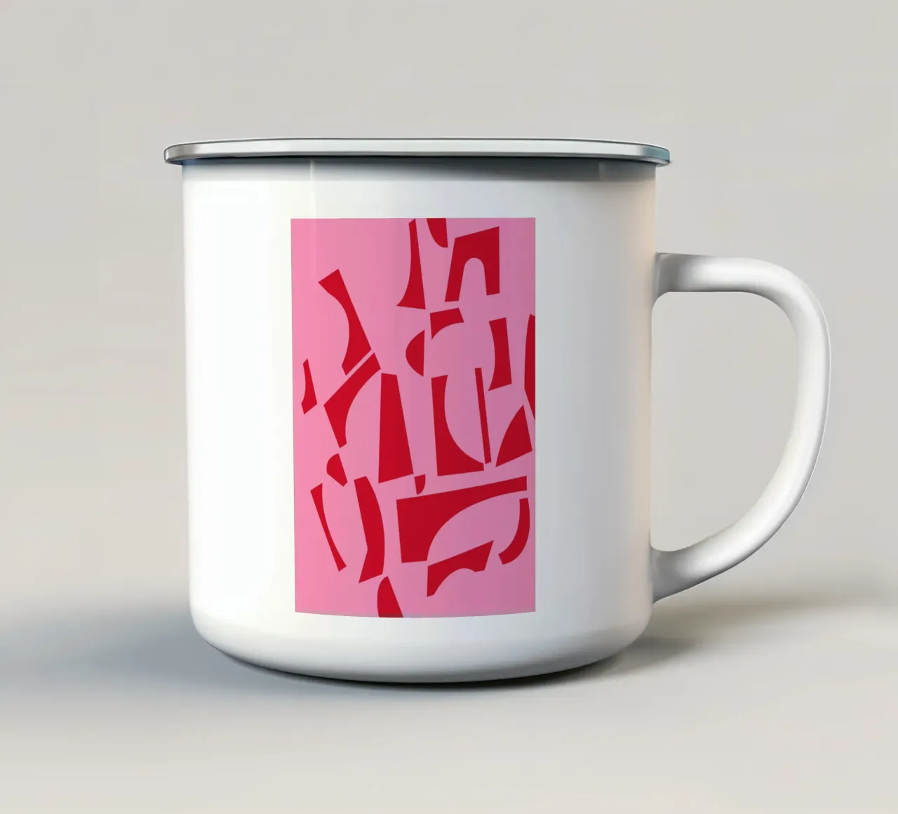 La gioia delle forme rosa tazza in smalto da Kim Hubball Studio