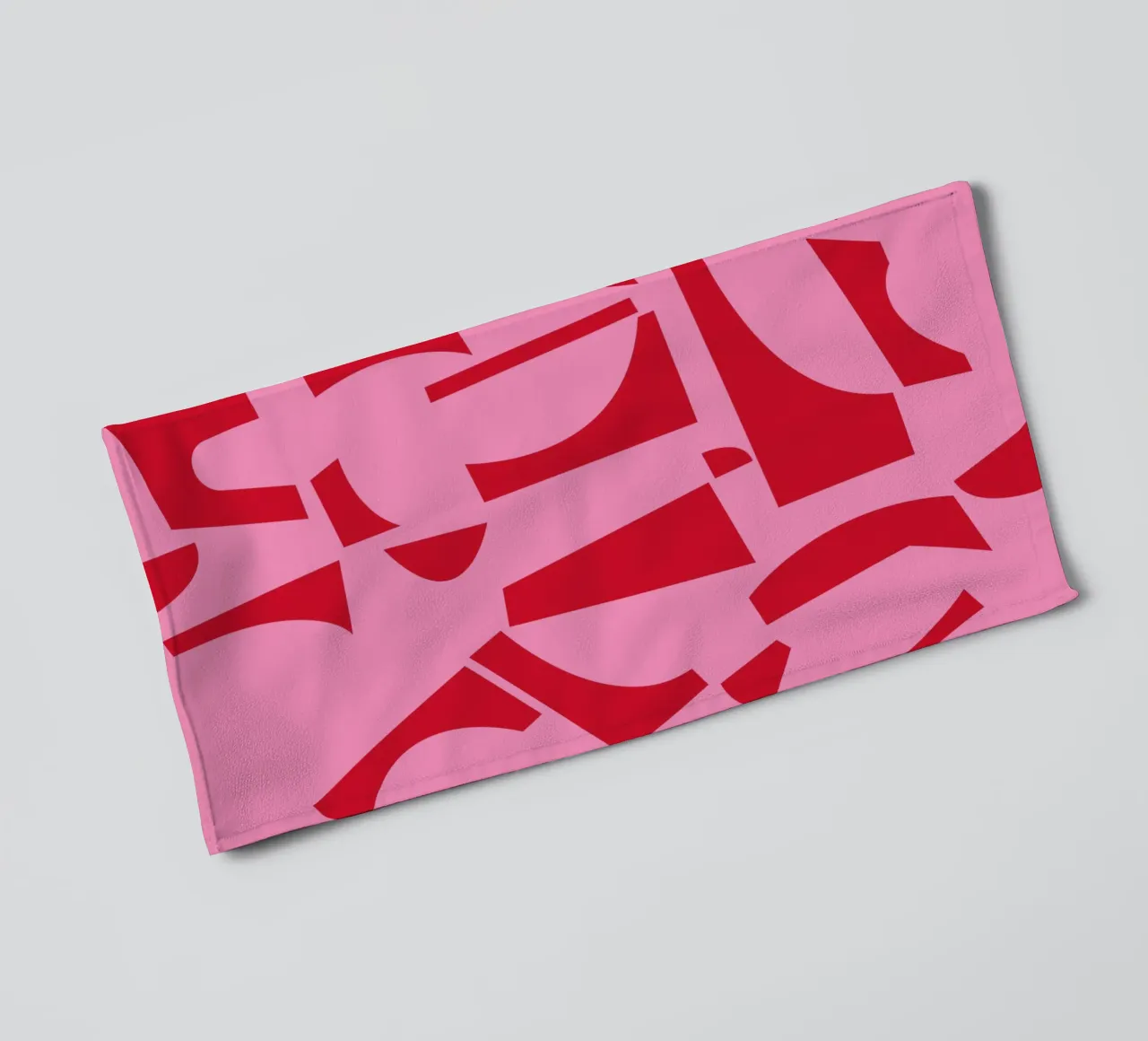 The Joy of Shapes Pink towel by Kim Hubball Studio