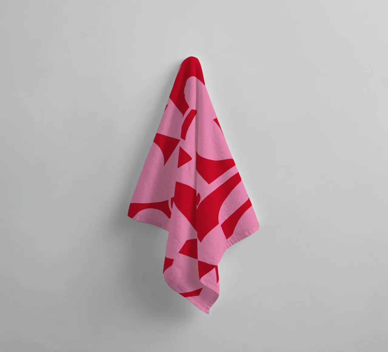 The Joy of Shapes Pink towel by Kim Hubball Studio