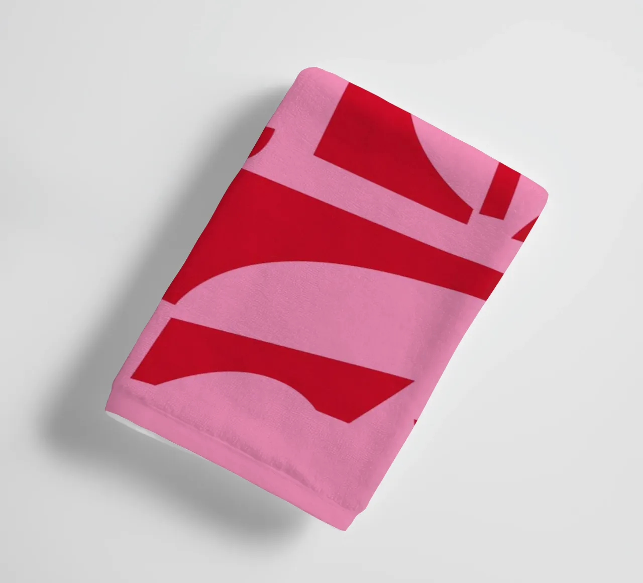 The Joy of Shapes Pink towel by Kim Hubball Studio