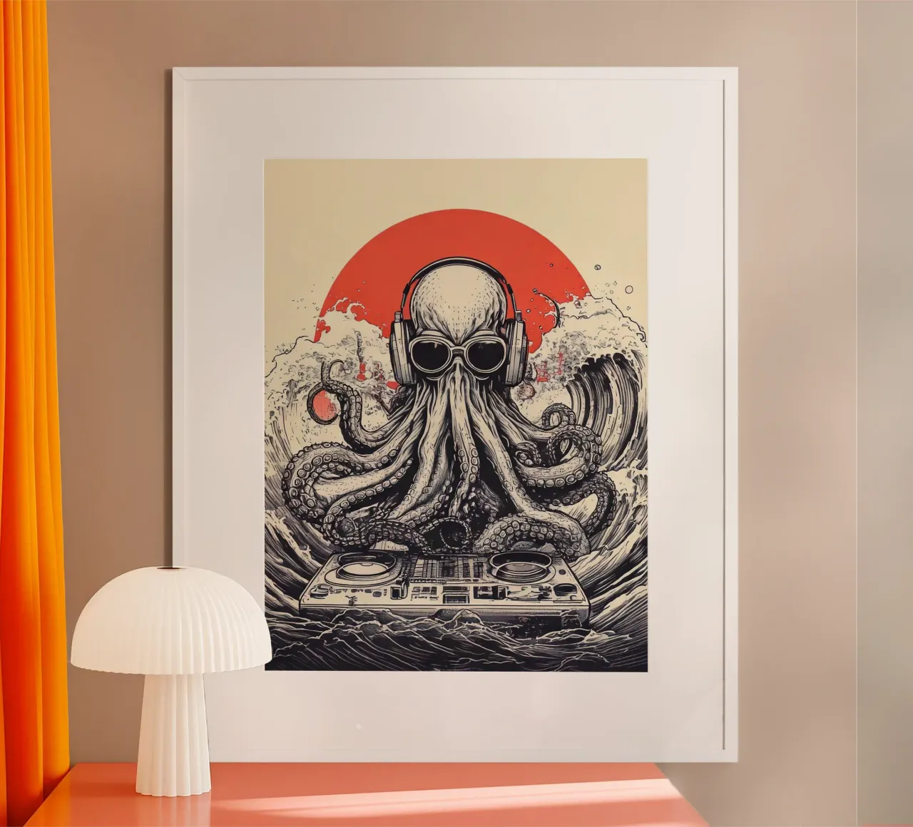 Poulpe Fiction poster met aluminium frame van tylerstudio