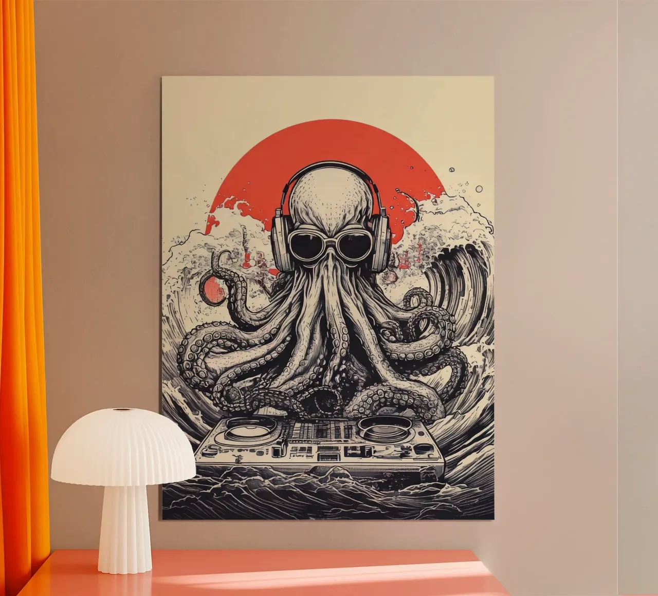 Poulpe Fiction poster met aluminium frame van tylerstudio