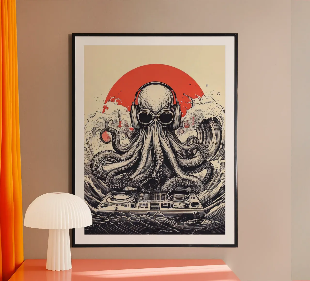 Poulpe Fiction poster met aluminium frame van tylerstudio