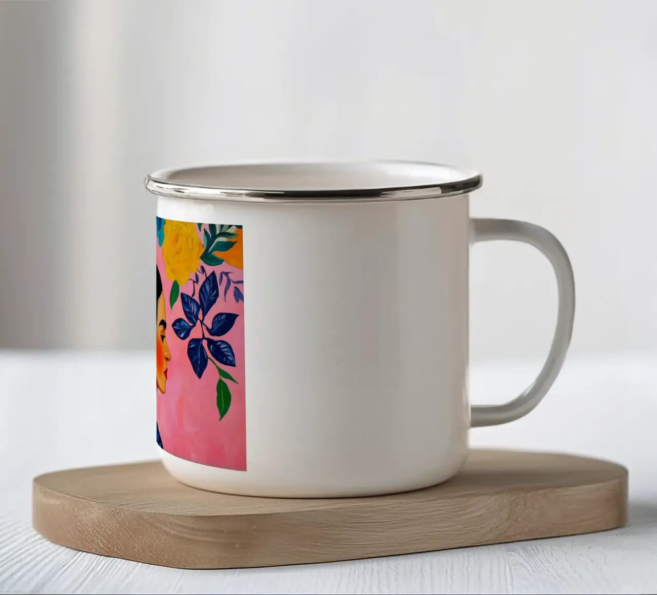 Sogni in mezzo a fiori rosa macilenti tazza in smalto da Modern Muse