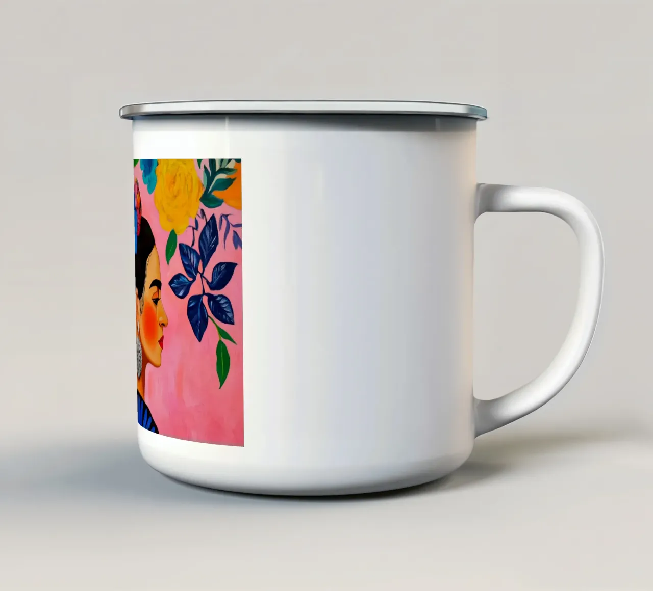 Sogni in mezzo a fiori rosa macilenti tazza in smalto da Modern Muse