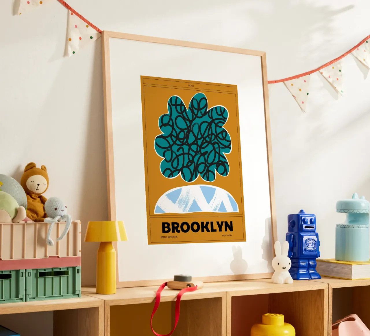 BROOKLYN poster with wooden frame by Einfach Uebel