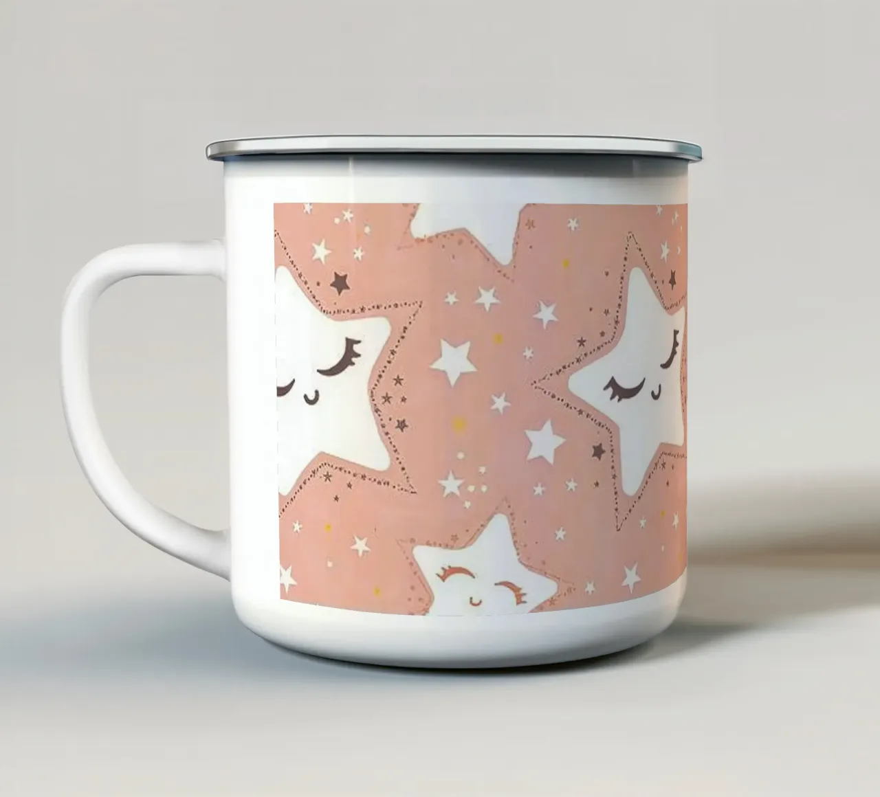 Stelle Kawaii tazza in smalto da Kiroiharu
