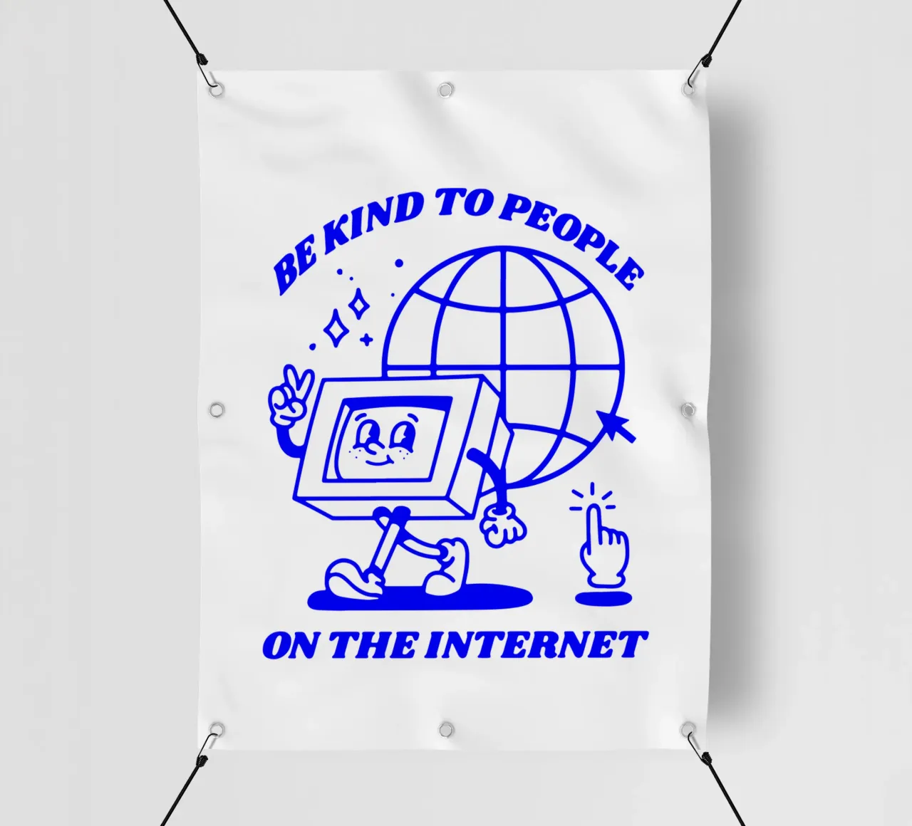 essere gentili con le persone su Internet, illustrazione funky telo in pvc da The True Type