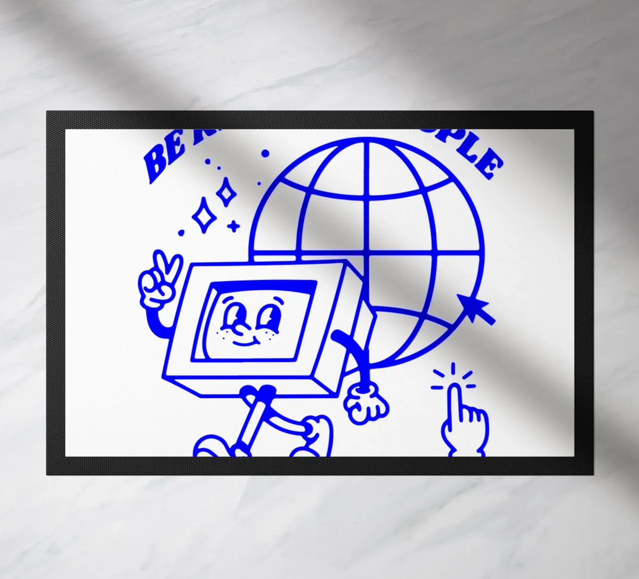 essere gentili con le persone su Internet, illustrazione funky zerbino da The True Type