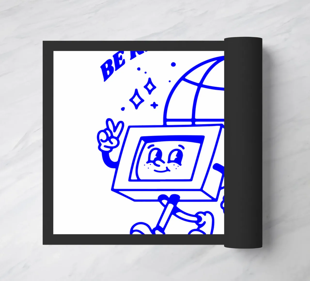 essere gentili con le persone su Internet, illustrazione funky zerbino da The True Type