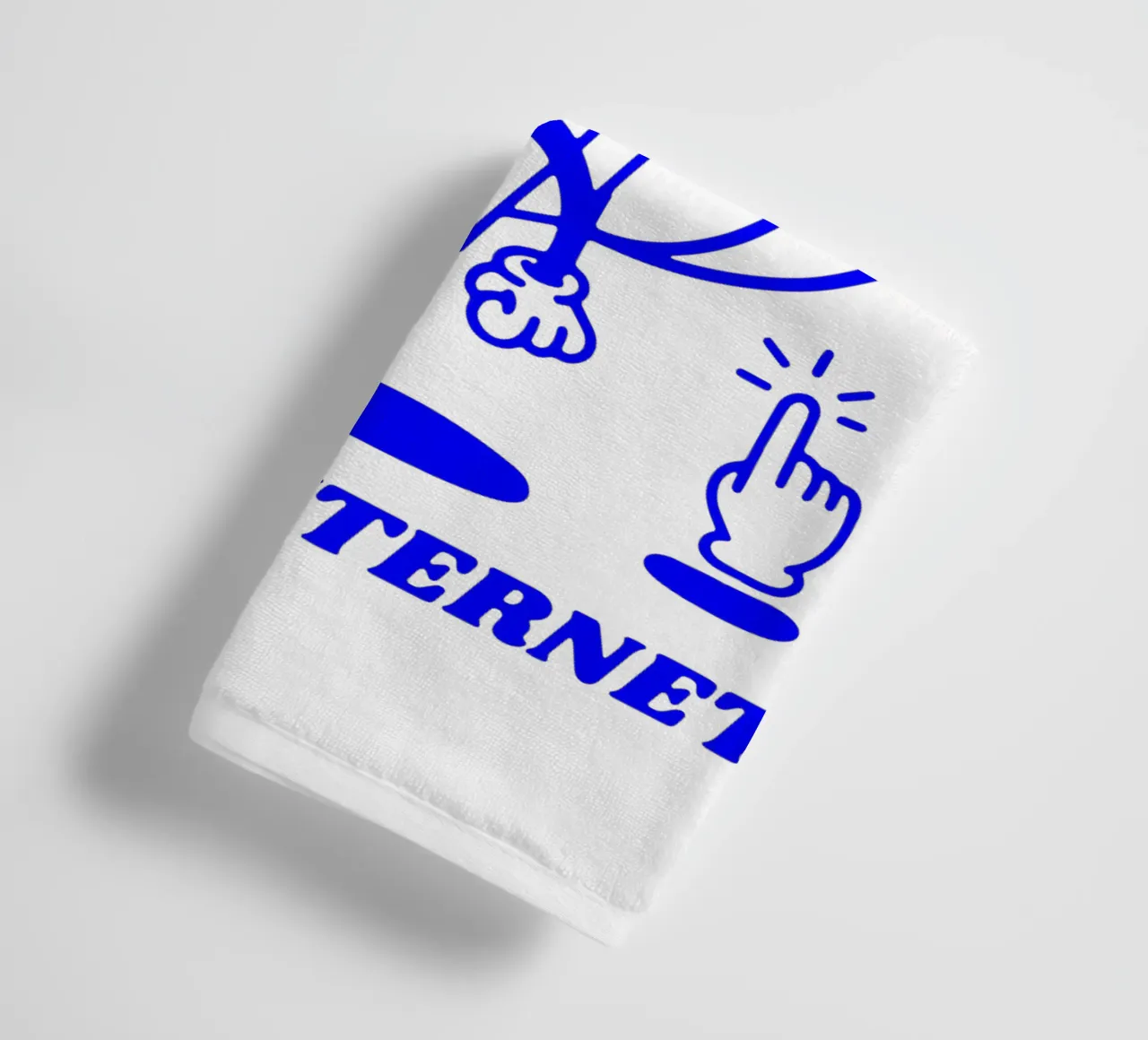 essere gentili con le persone su Internet, illustrazione funky asciugamano da bagno da The True Type