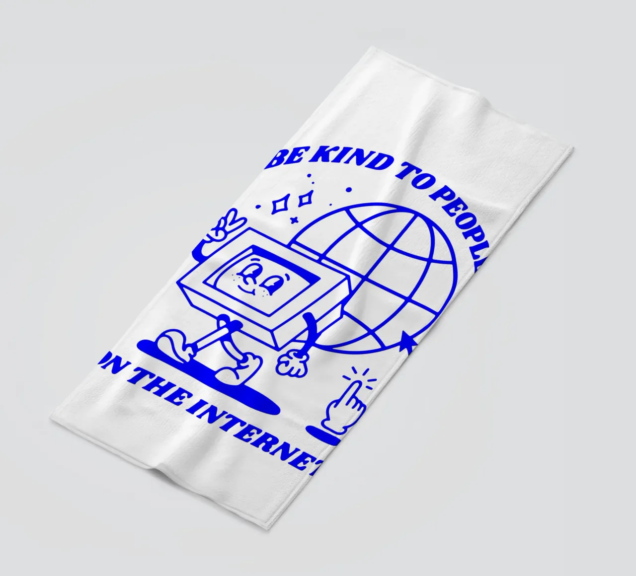 essere gentili con le persone su Internet, illustrazione funky telo mare da The True Type