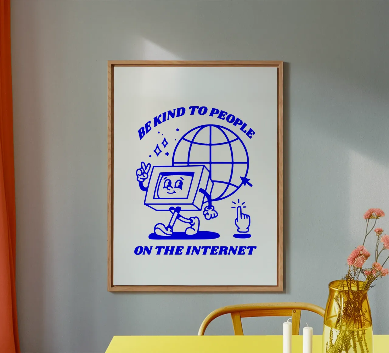 essere gentili con le persone su Internet, illustrazione funky alluminio dibond da The True Type
