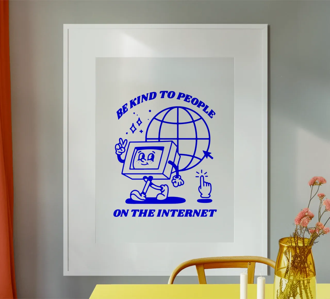 essere gentili con le persone su Internet, illustrazione funky carta hahnemühle da The True Type