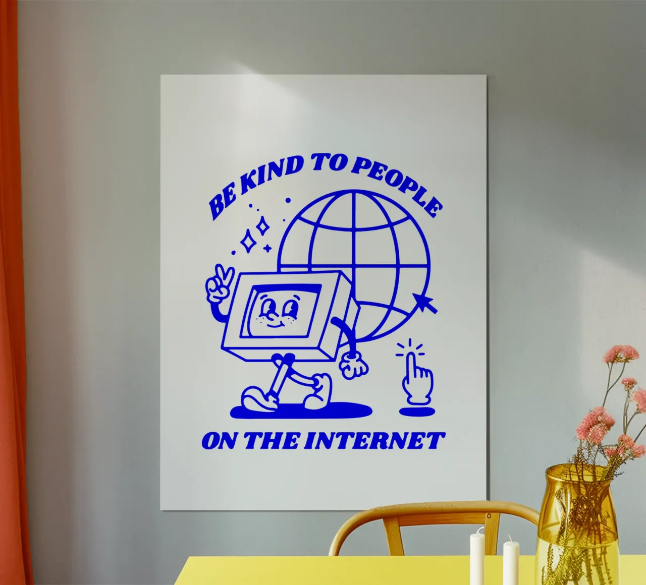 essere gentili con le persone su Internet, illustrazione funky carta hahnemühle da The True Type