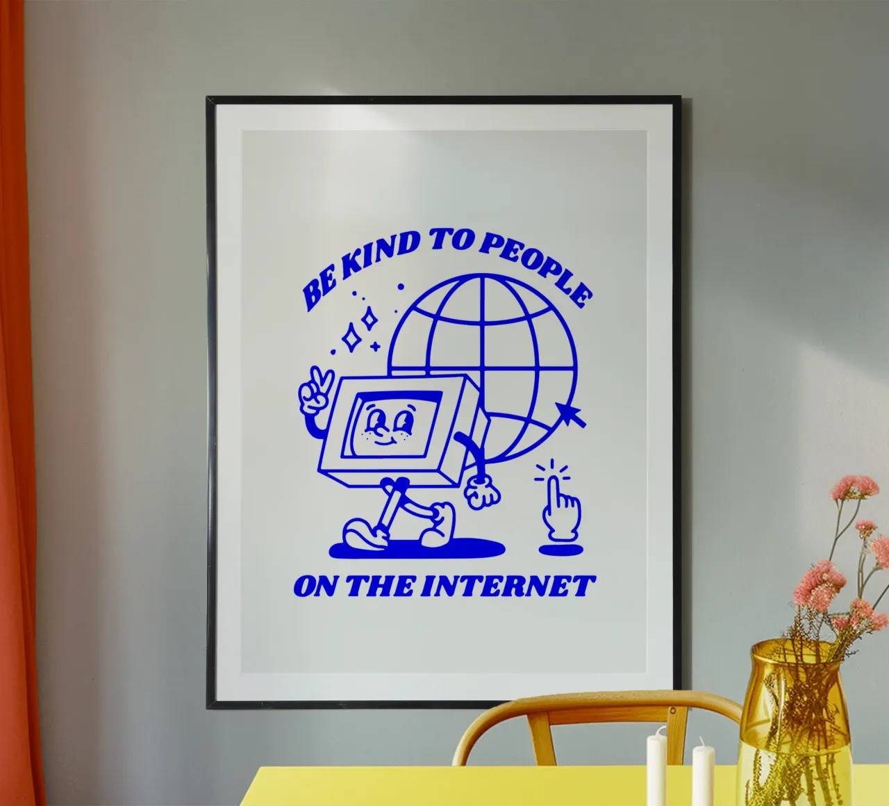essere gentili con le persone su Internet, illustrazione funky carta hahnemühle da The True Type