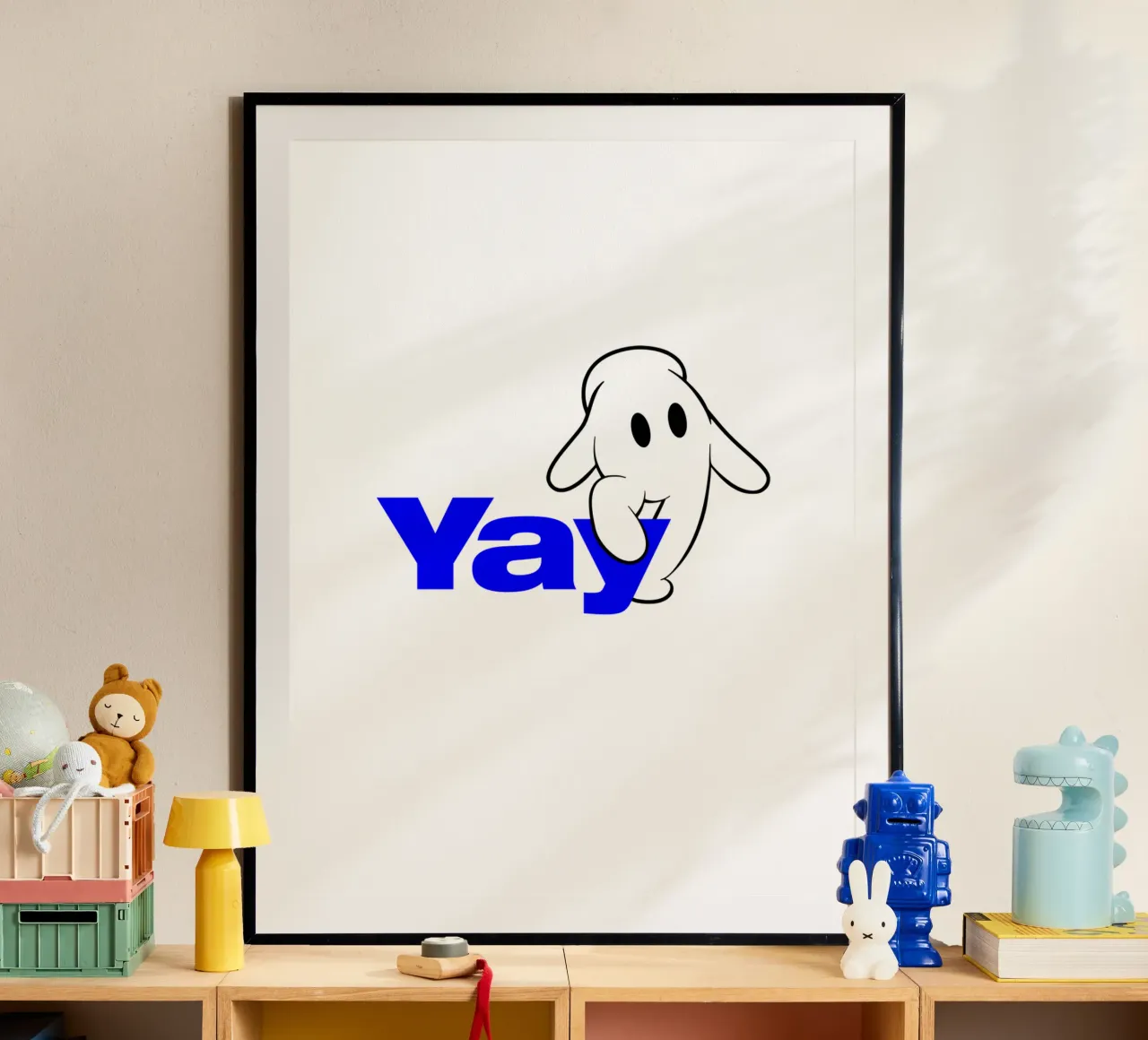 yay motivational statement quote with illustrated hand on f poster with plastic frame by The True Type