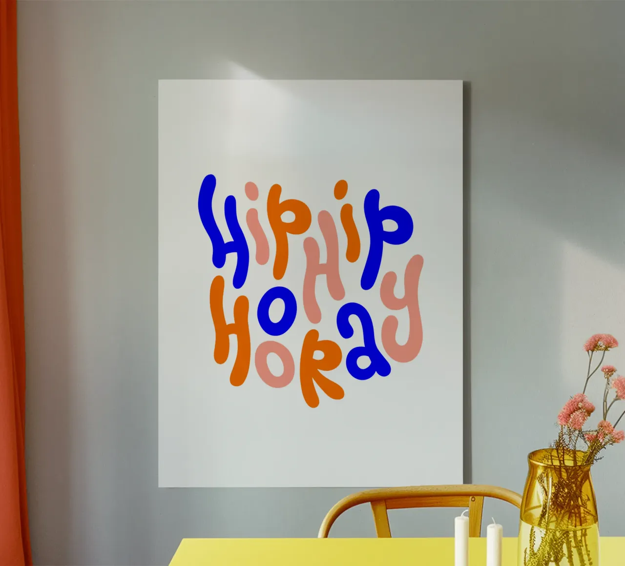 hip hip hooray bunte motivierende Aussage Zitat Leinwand mit Schattenfugenrahmen von The True Type