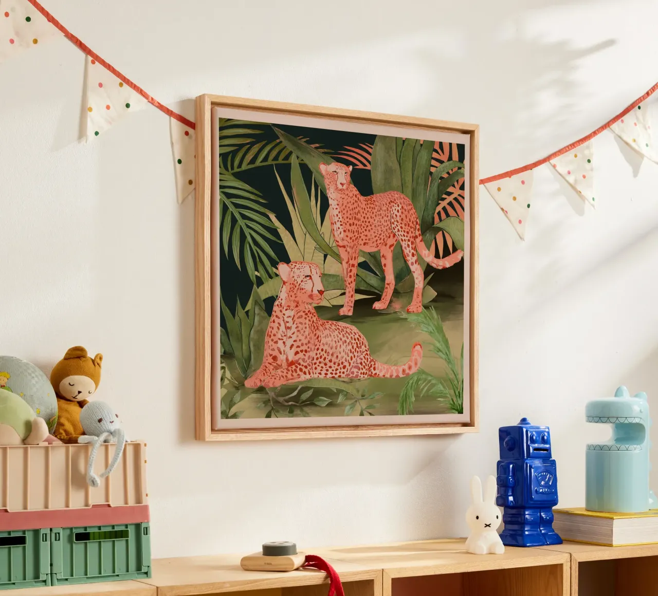 Ghepardi della giungla 3 tela con Cornice a cassetta da ThingDesign