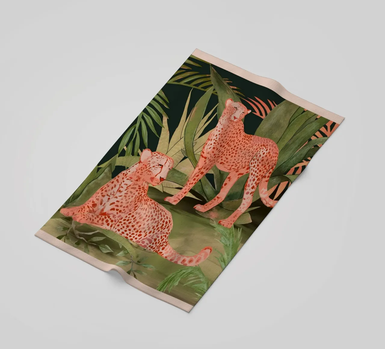 Jungle Cheetahs 3 beach towel by ThingDesign
