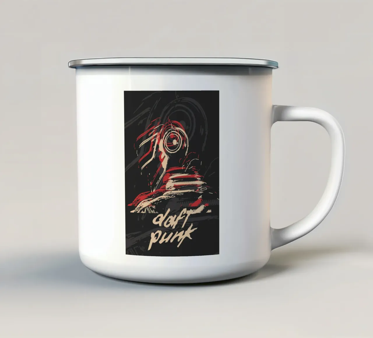 Line art dei Daft Punk tazza in smalto da Ad Nna Rock