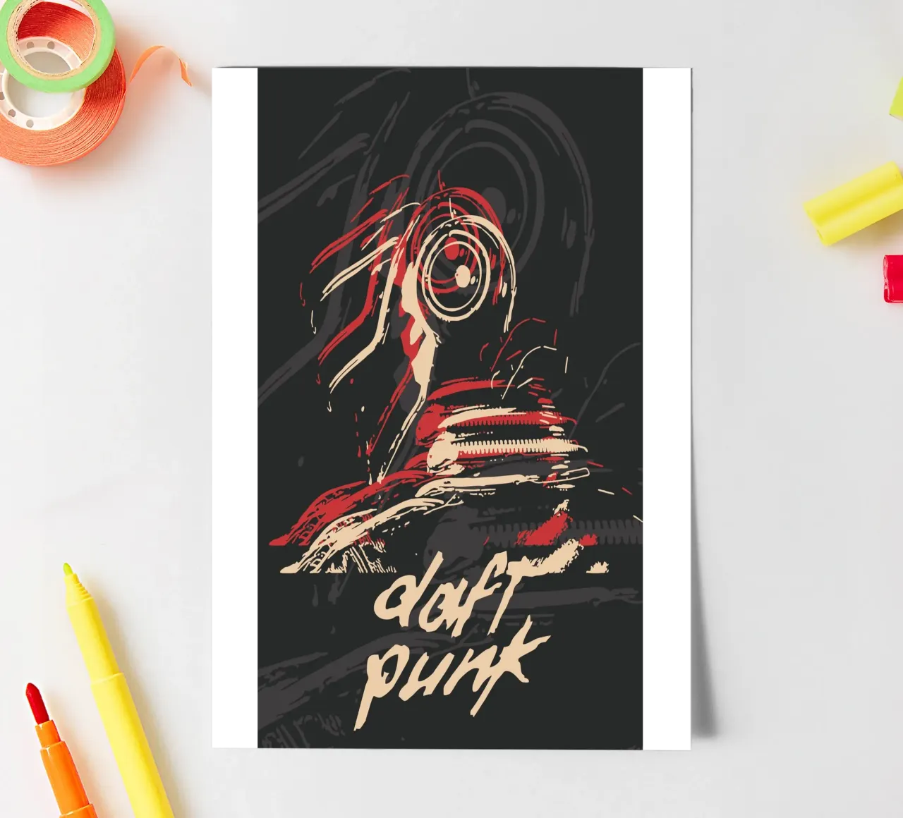 Daft Punk Line Art sticker sheet by Ad Nna Rock