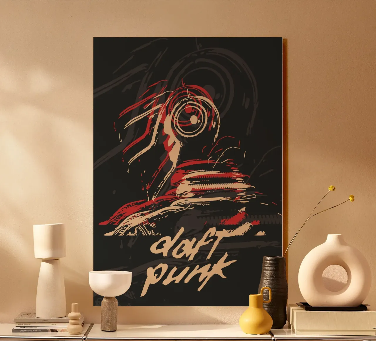 Daft Punk Line Art alu-dibond by Ad Nna Rock