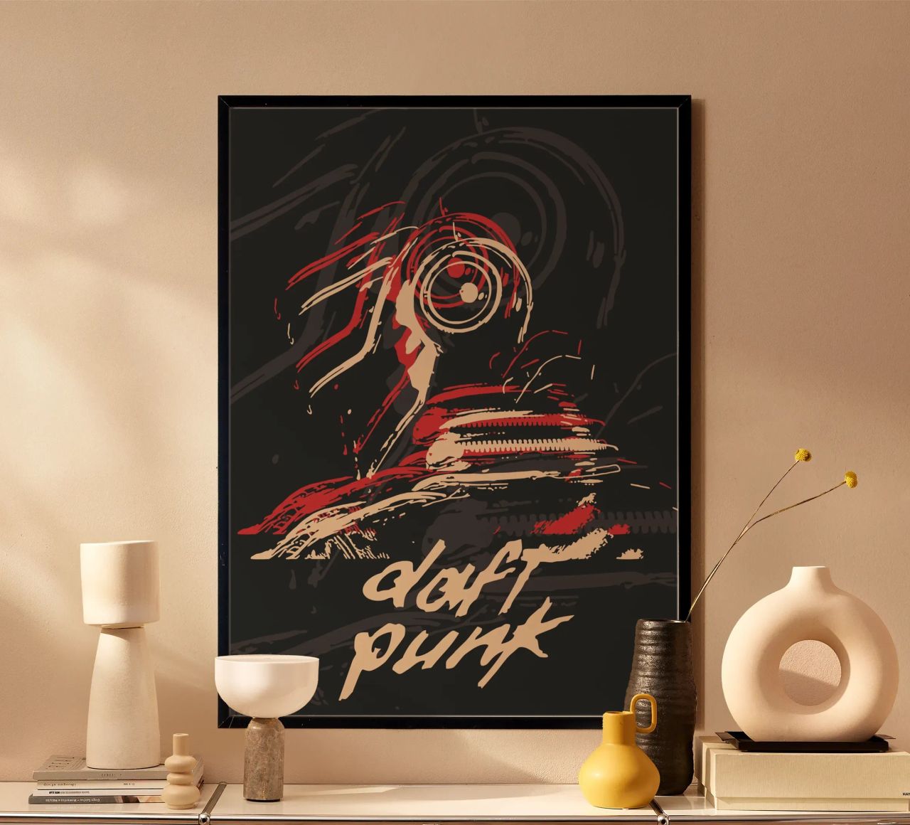 Daft Punk Line Art poster de Ad Nna Rock