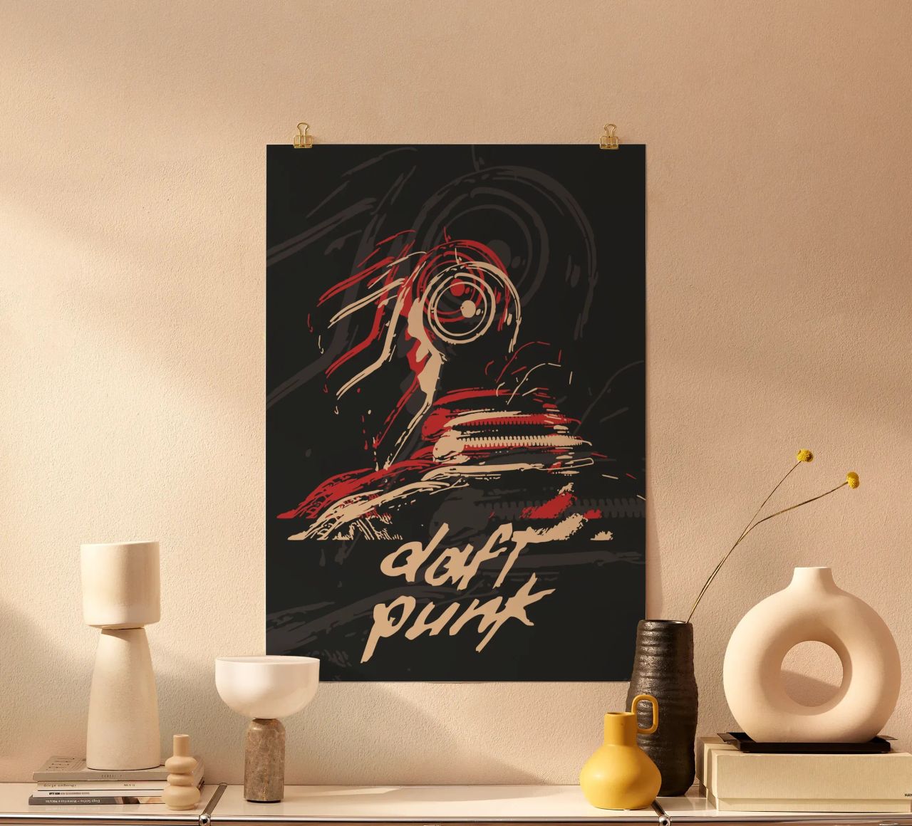 Daft Punk Line Art poster de Ad Nna Rock