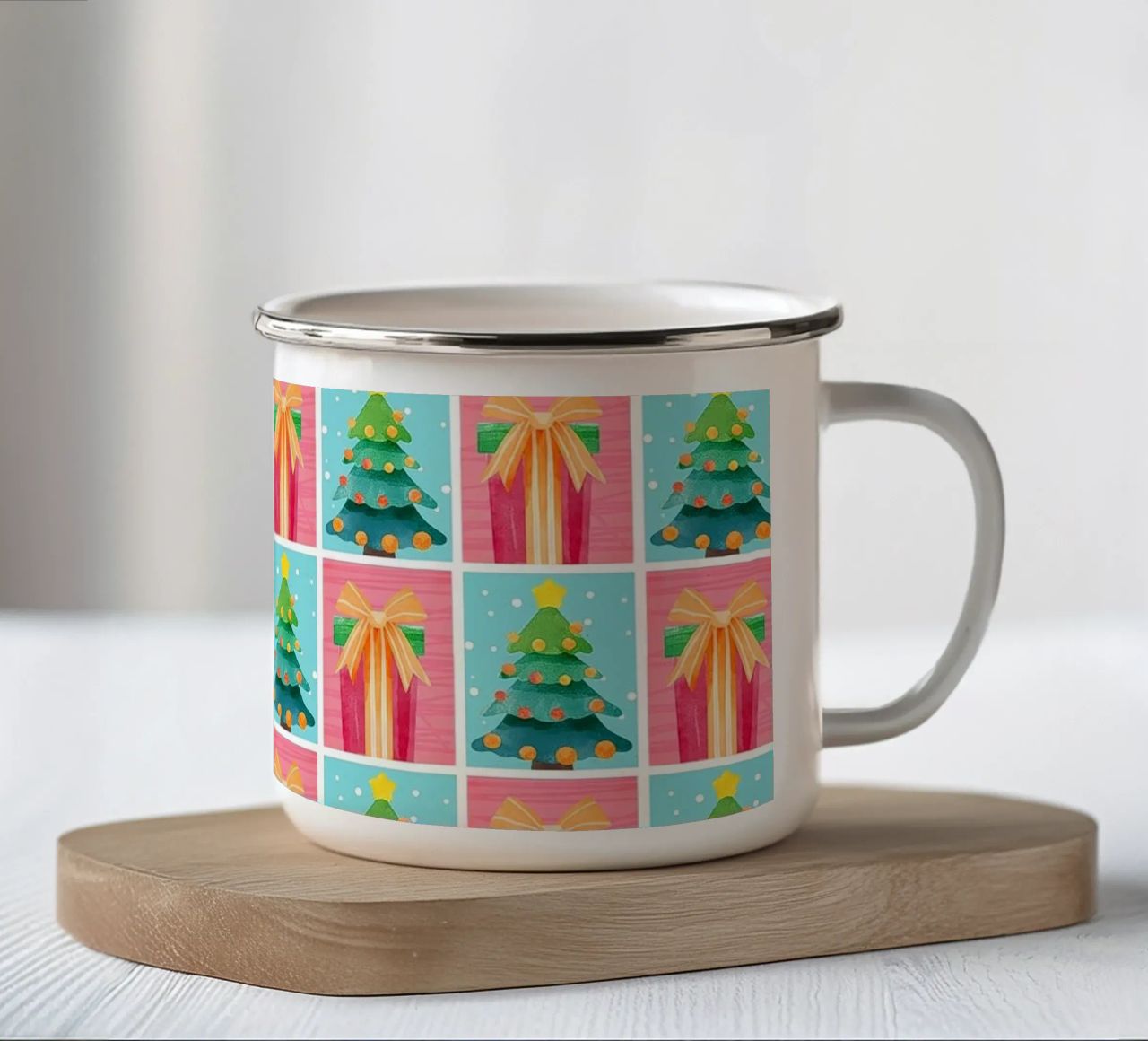 Un Natale gioioso tazza in smalto da Kiroiharu
