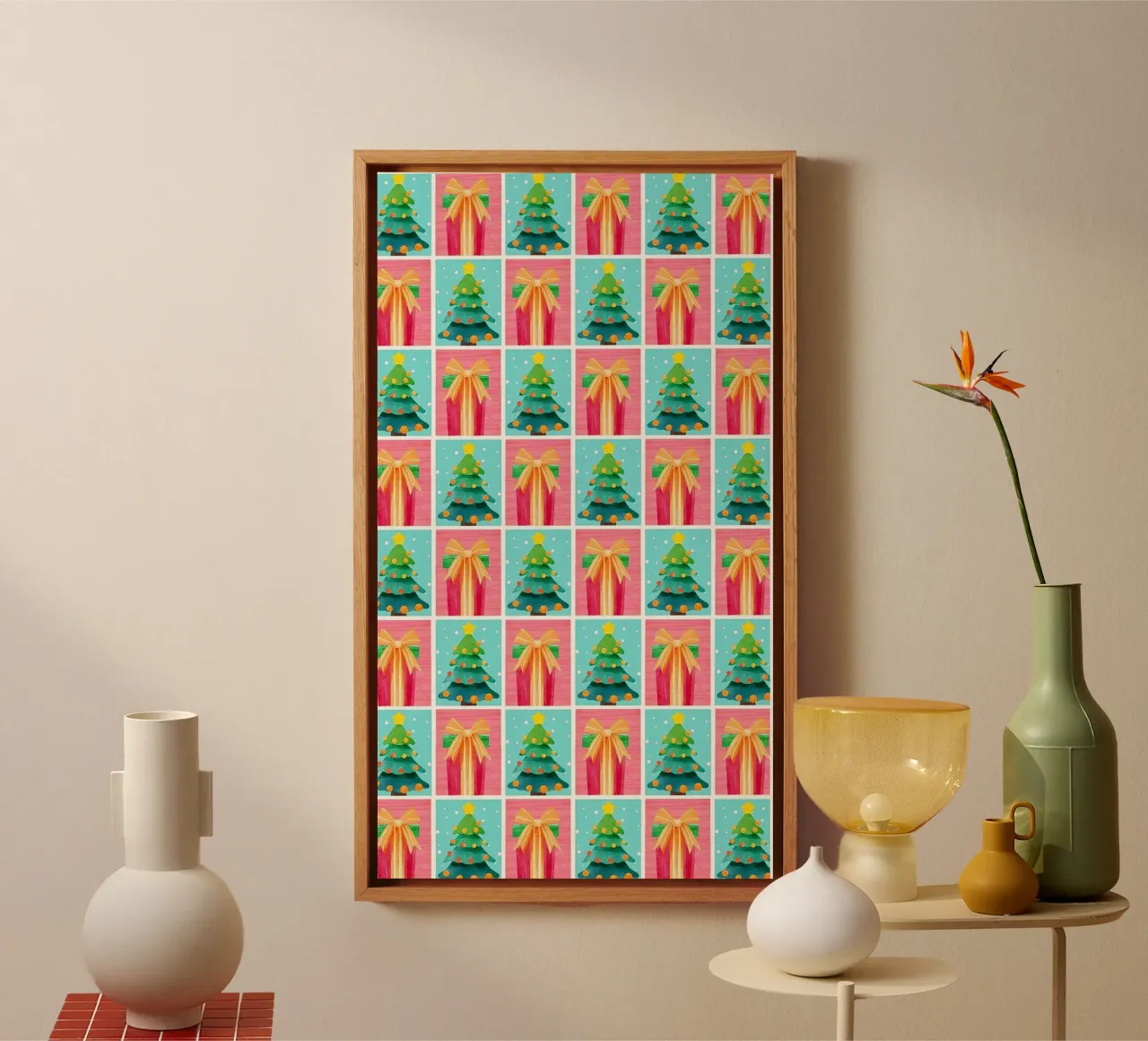 Een vrolijk kerstfeest canvas met Baklijst van Kiroiharu