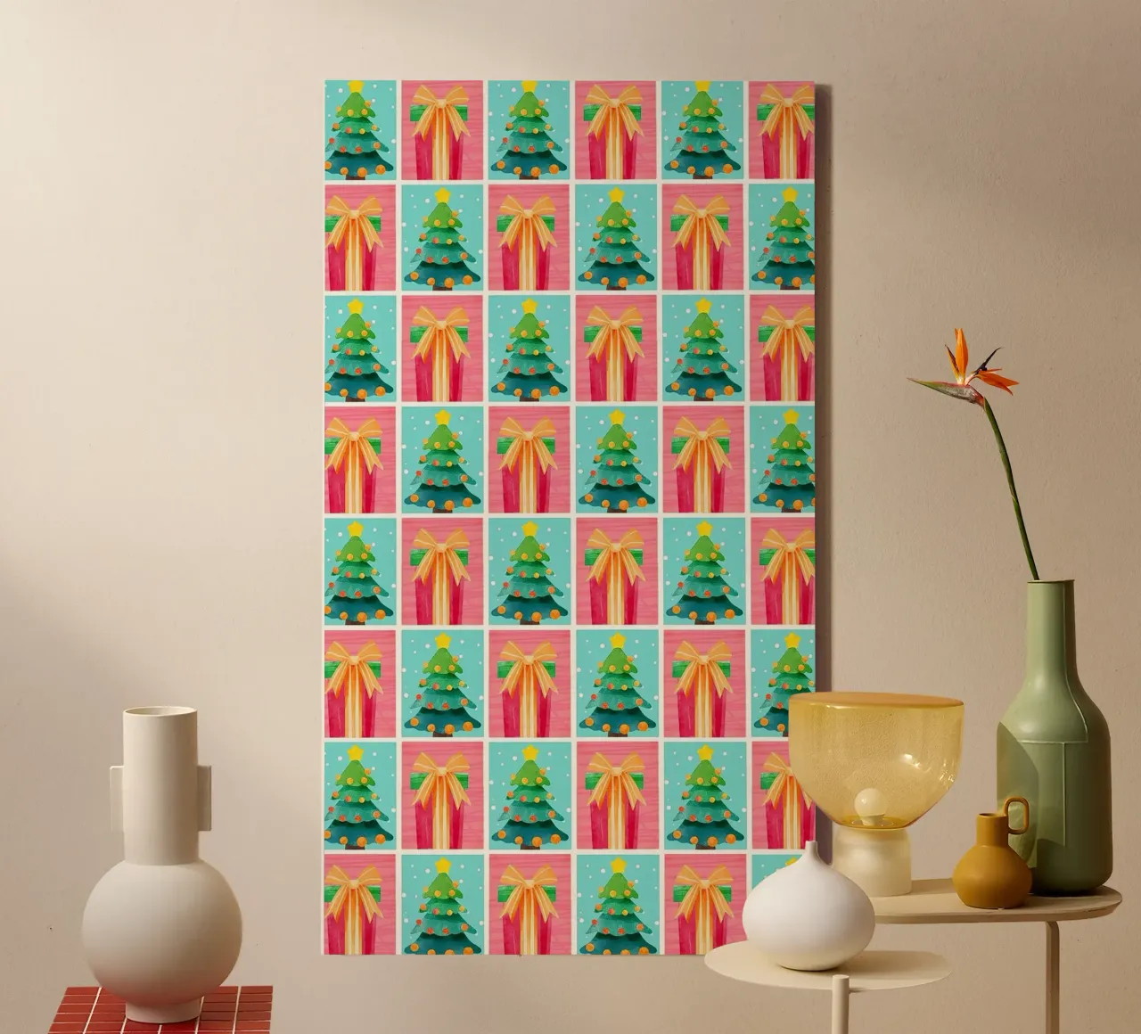 Een vrolijk kerstfeest canvas met Baklijst van Kiroiharu