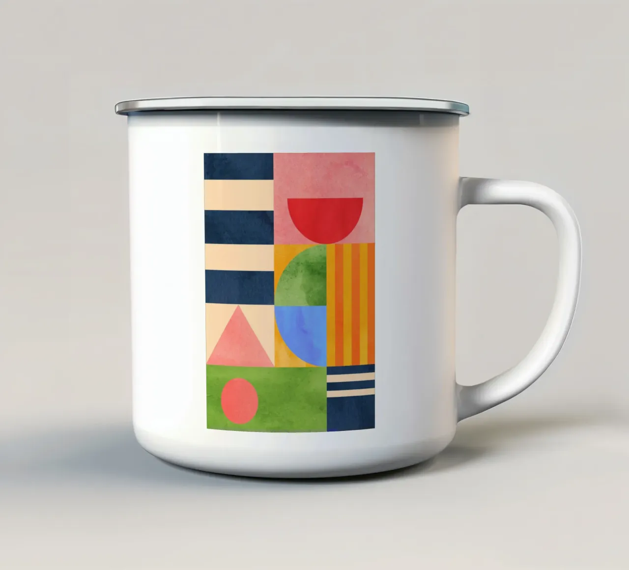 Geometrische Formen 148 Emaille Tasse von Gaite