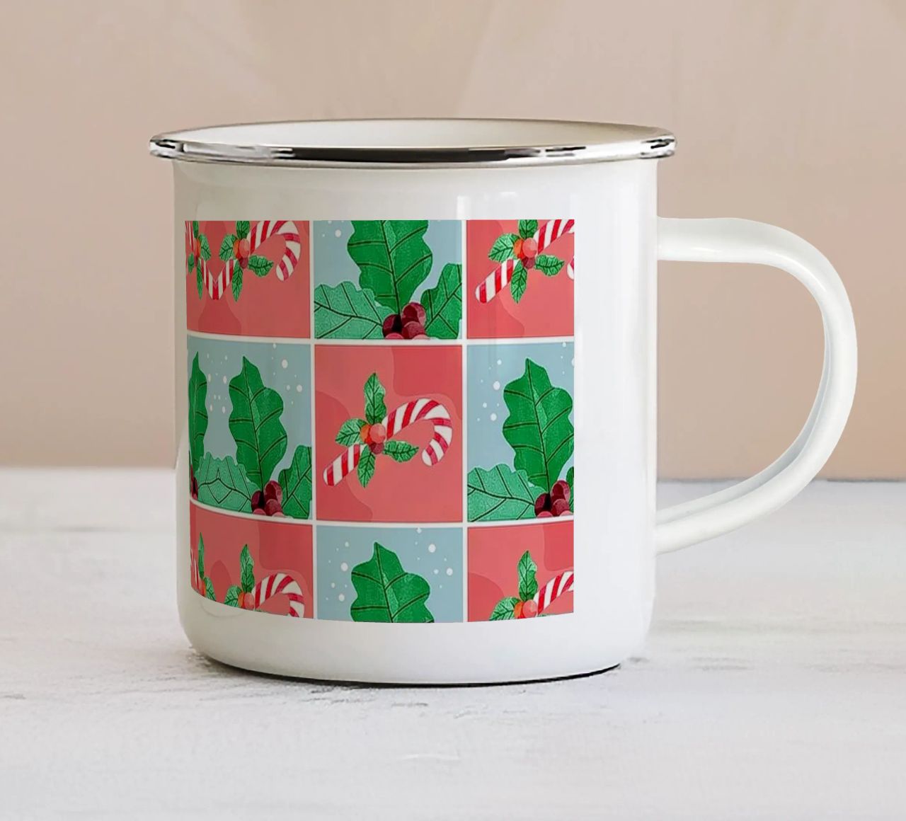 Dolce Natale tazza in smalto da Kiroiharu