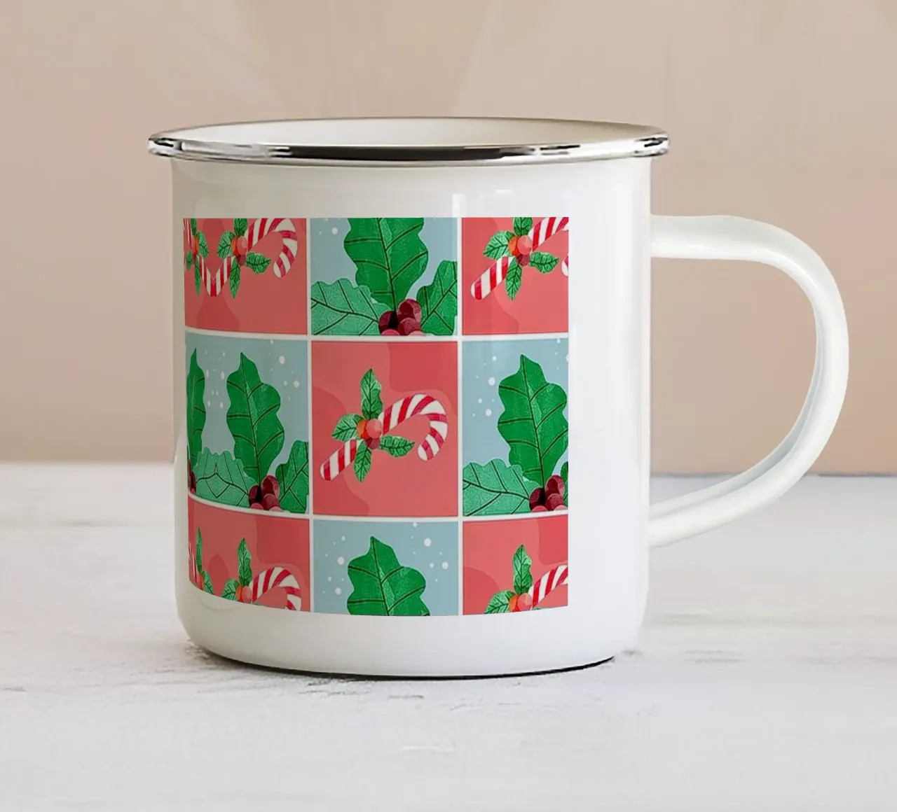 Dolce Natale tazza in smalto da Kiroiharu