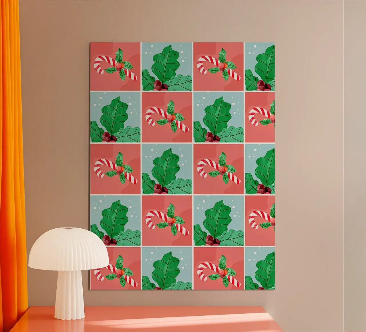 Dolce Natale poster con telaio in legno da Kiroiharu