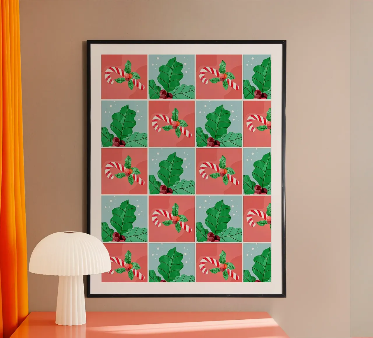 Dolce Natale poster con telaio in legno da Kiroiharu