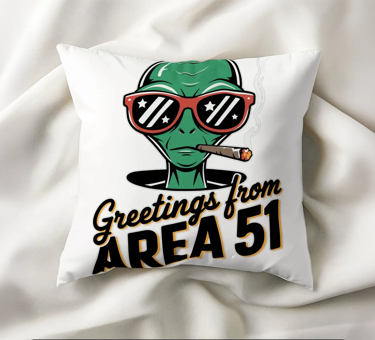 Greetings from Area 51 cuscino da edsonramosart