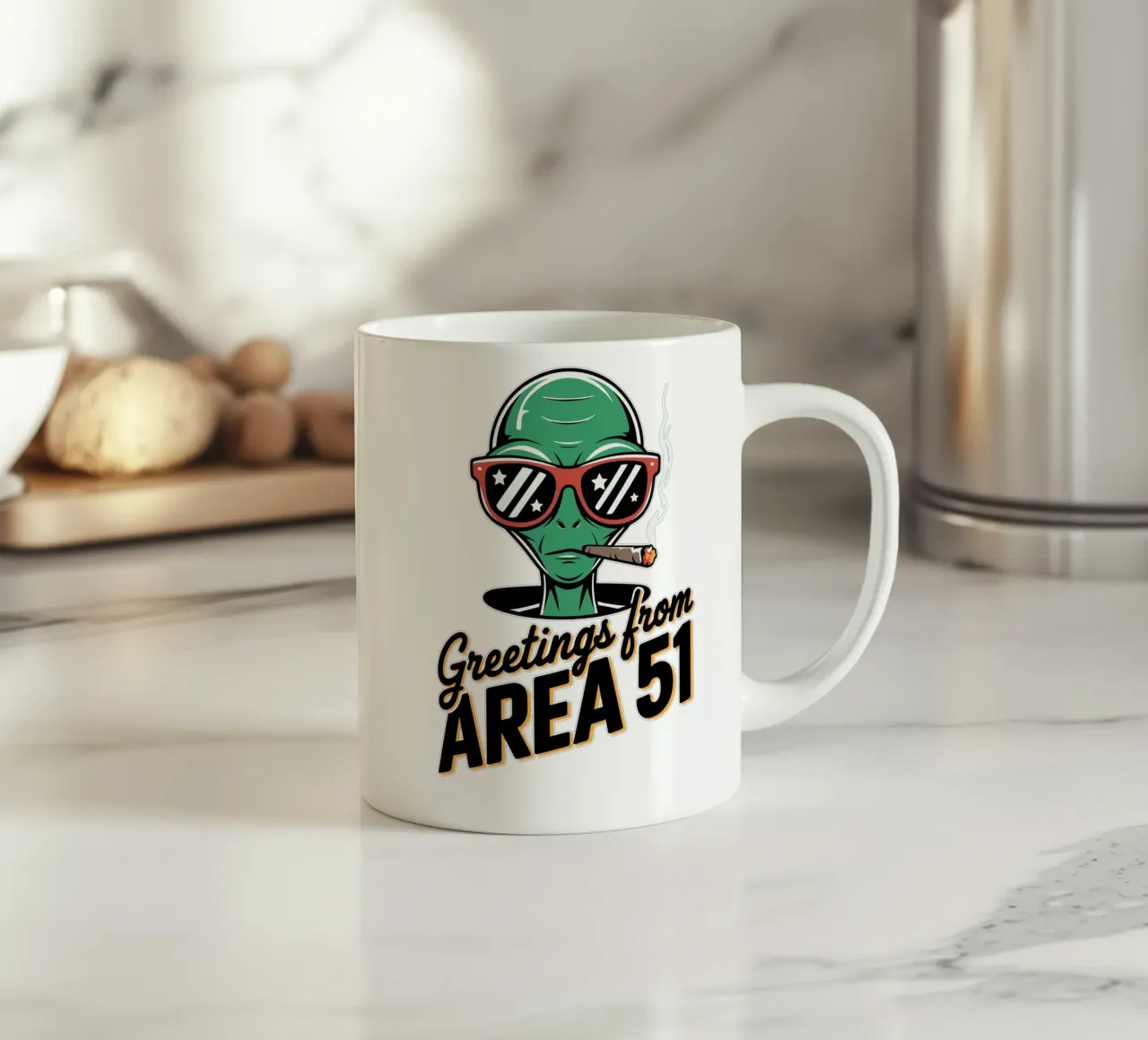 Greetings from Area 51 tazza in ceramica da edsonramosart