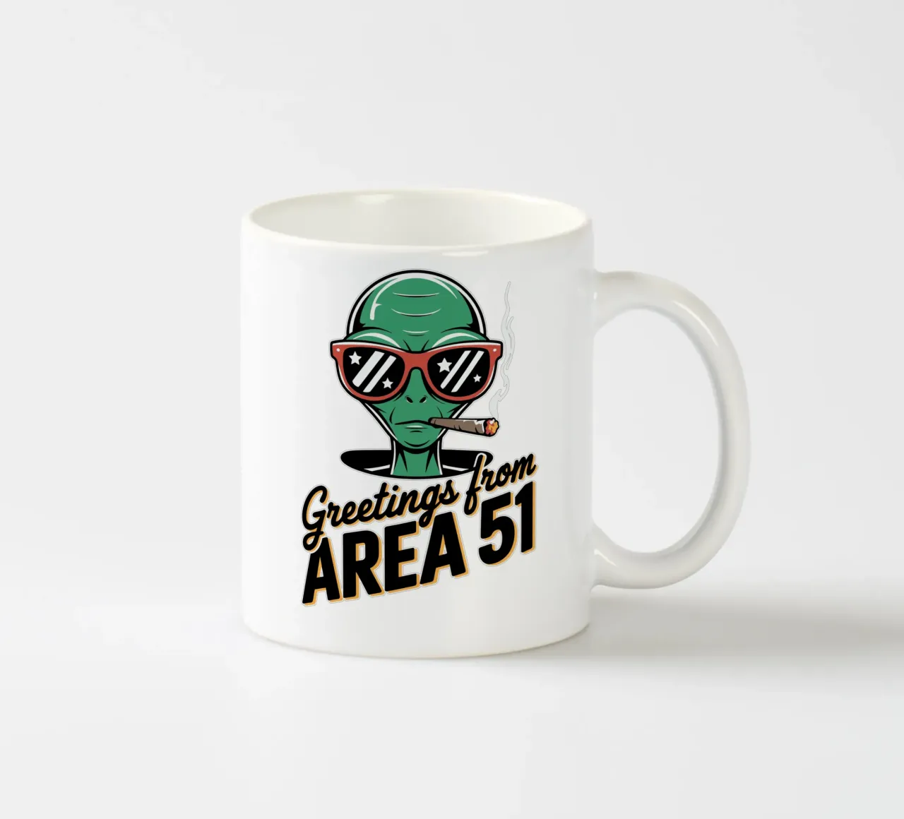 Greetings from Area 51 tazza in ceramica da edsonramosart